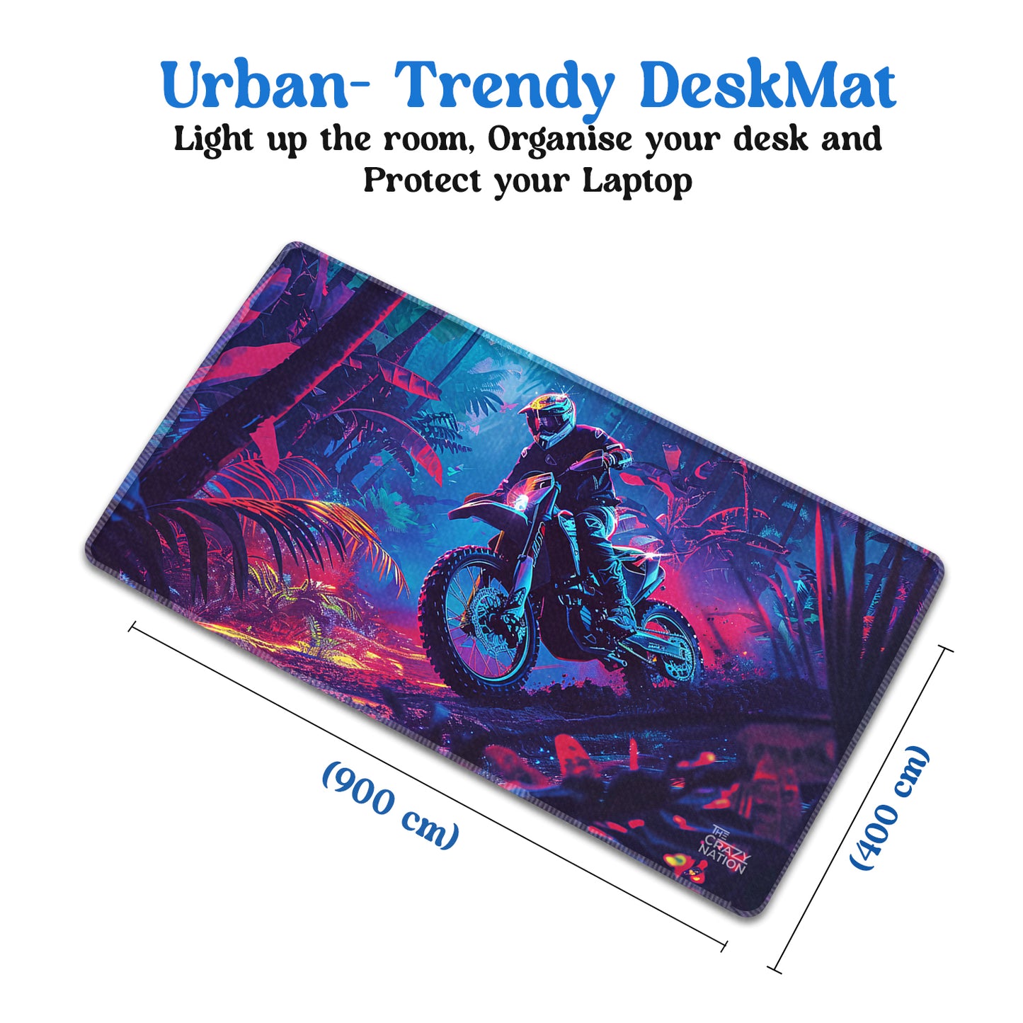 Neon Jungle Ride Stiched Desk Mat
