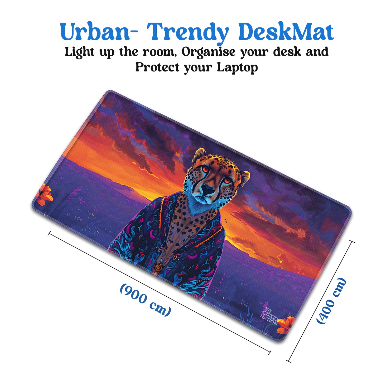 Zen Cheetah at Dusk Stiched Desk Mat