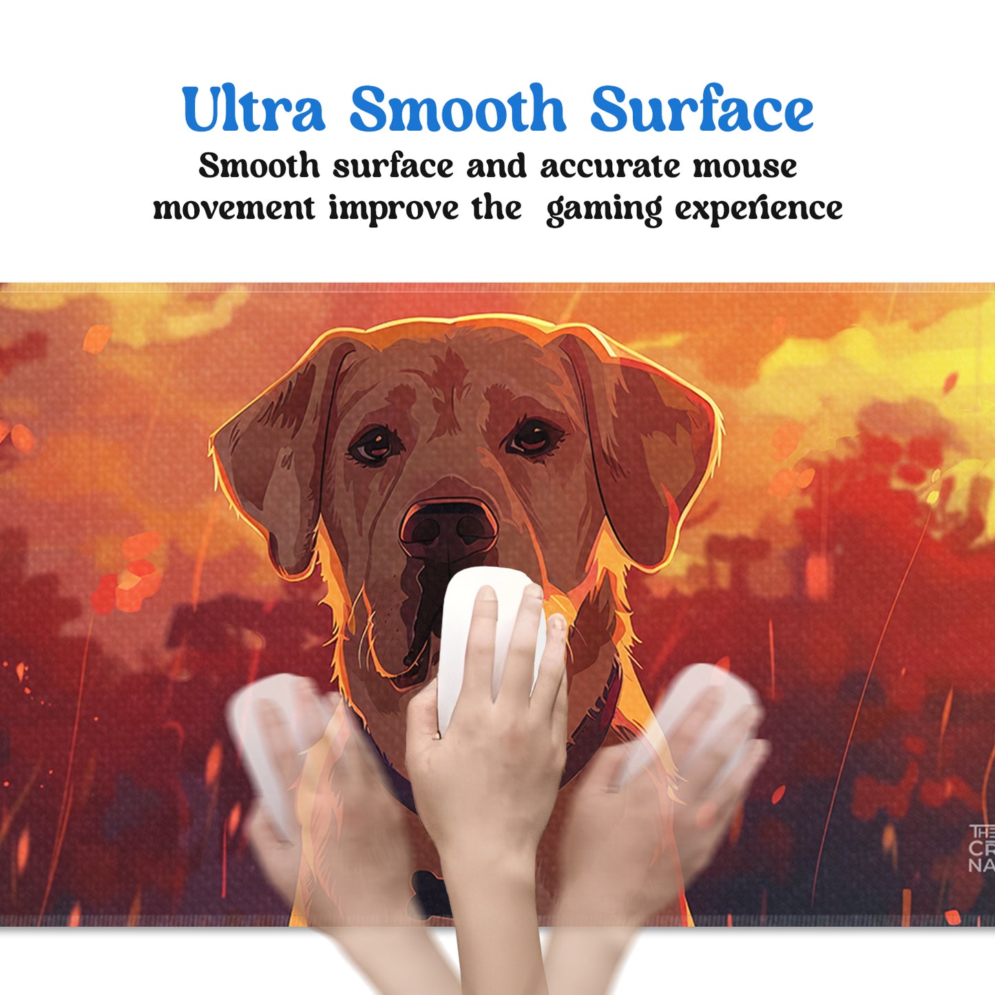 Golden Retriever at Sunset Stiched Desk Mat