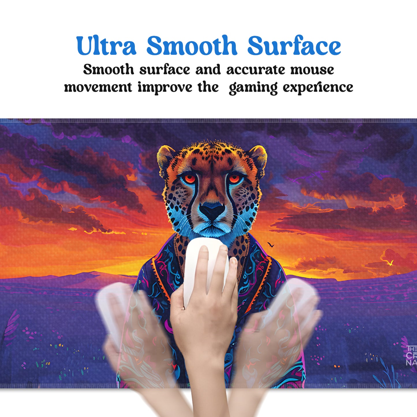 Zen Cheetah at Dusk Stiched Desk Mat