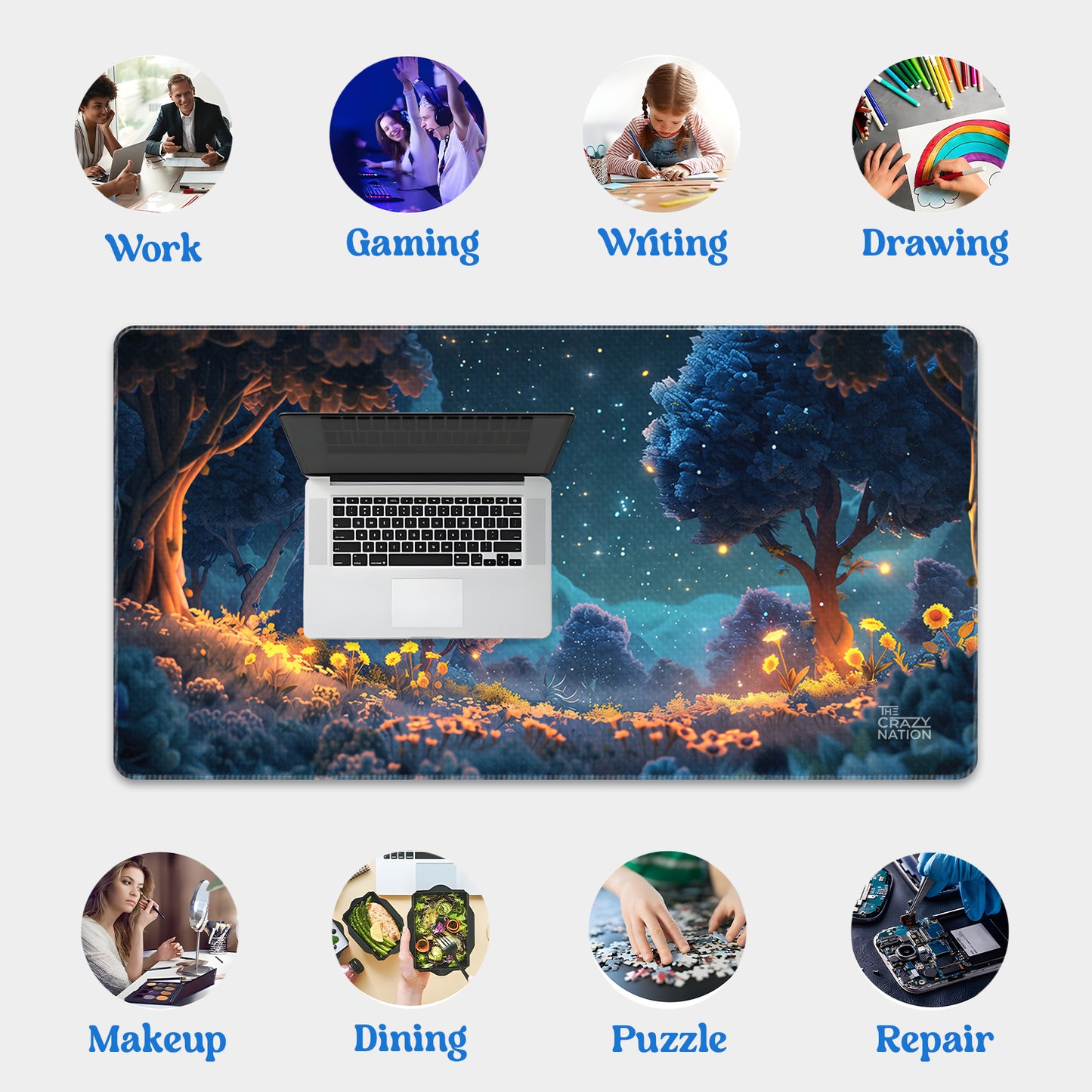 Twinkling Night Stiched Desk Mat