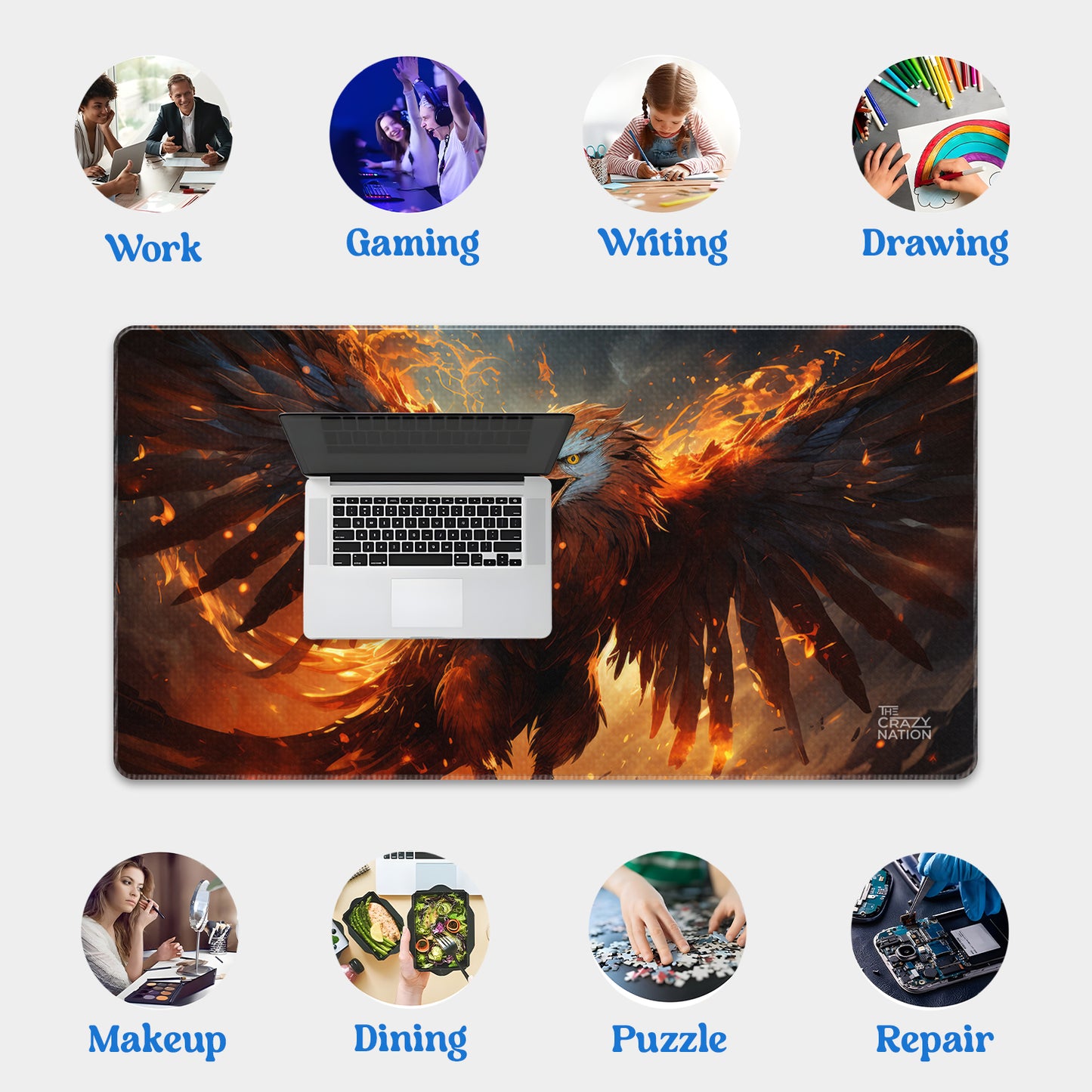 Mystical eagle Stiched Desk Mat