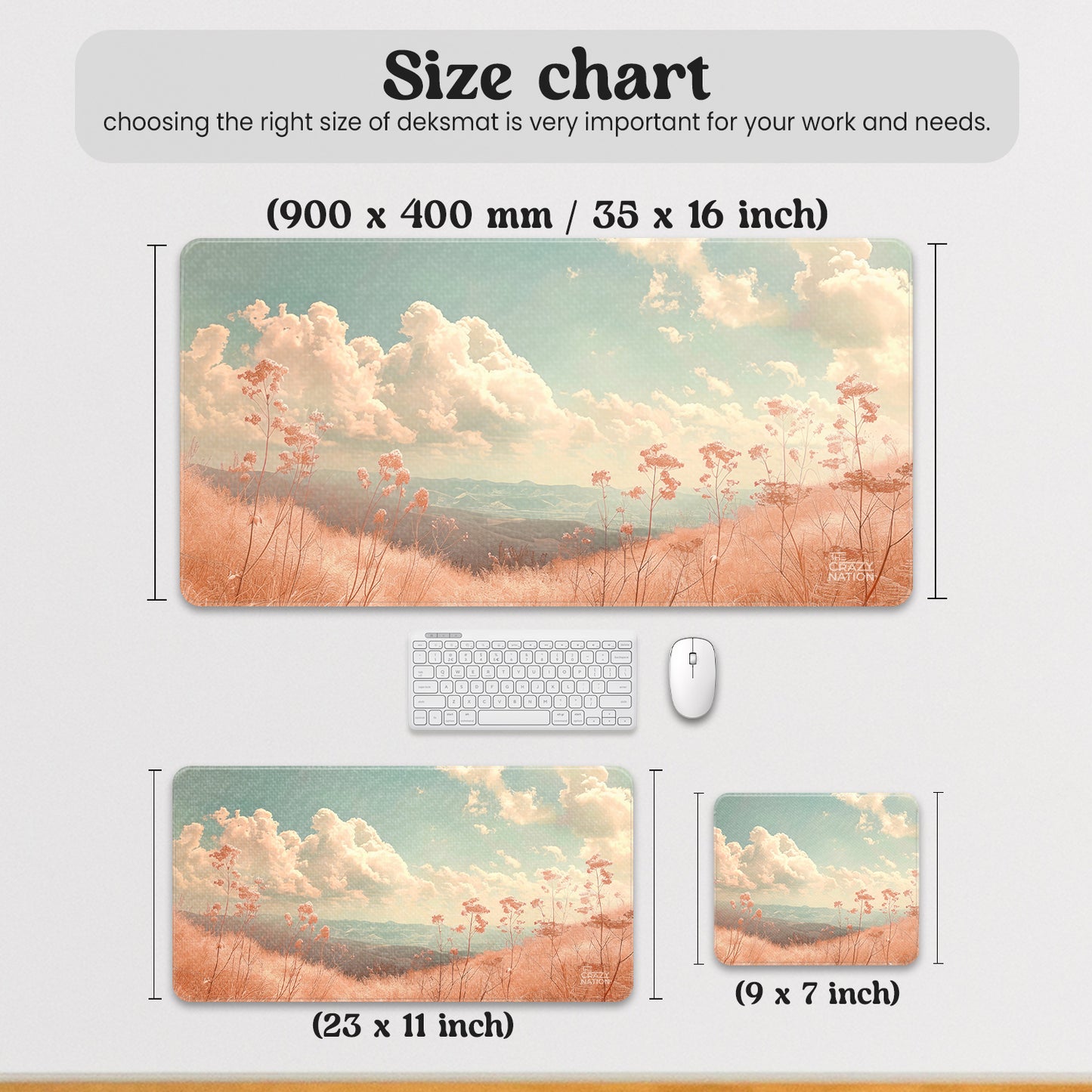 Tranquil Meadow Stiched Desk Mat