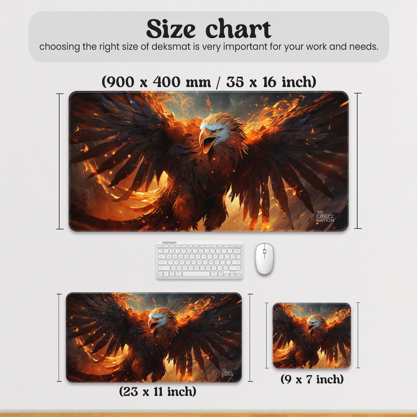 Mystical eagle Stiched Desk Mat