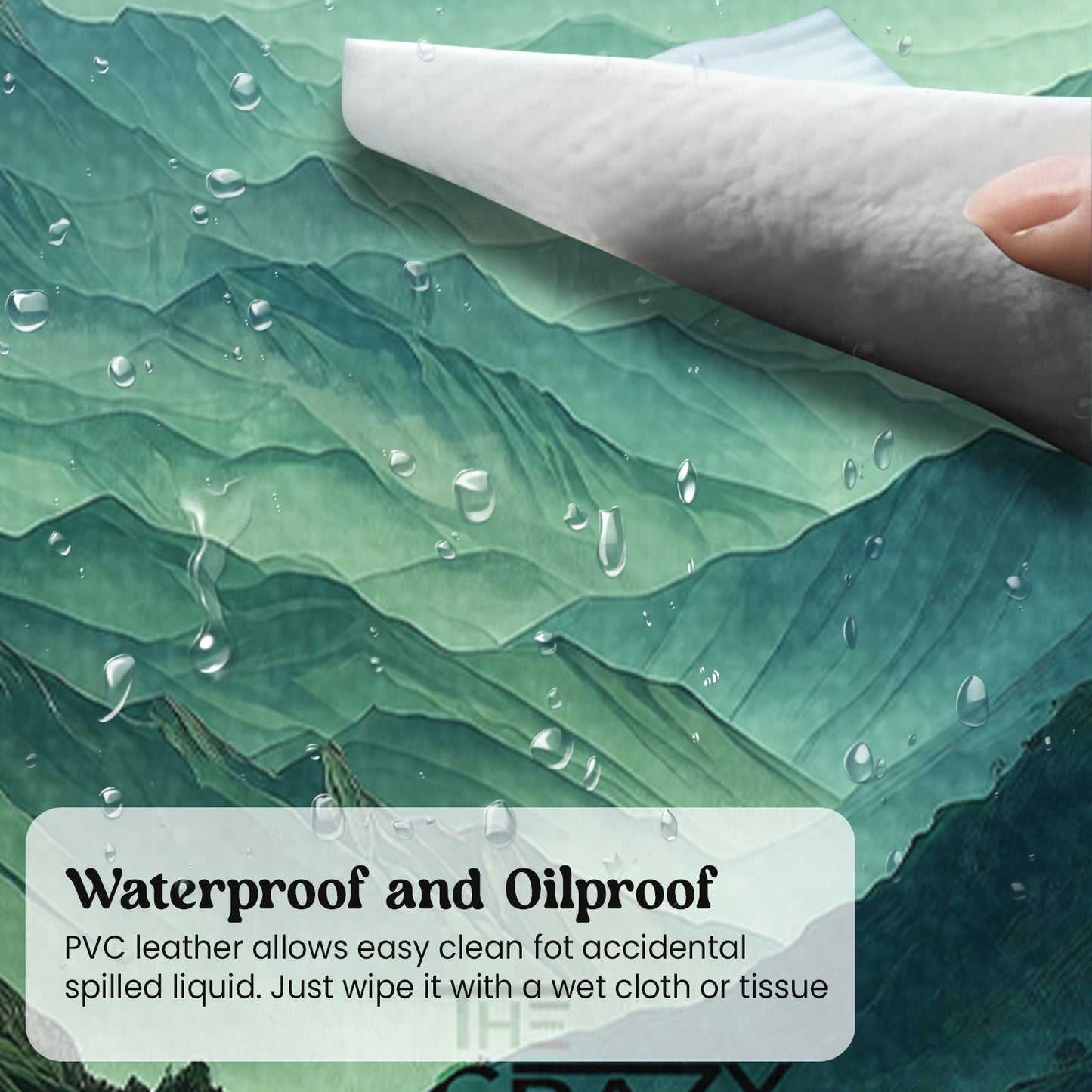 Green Forest Stitched Desk Mat