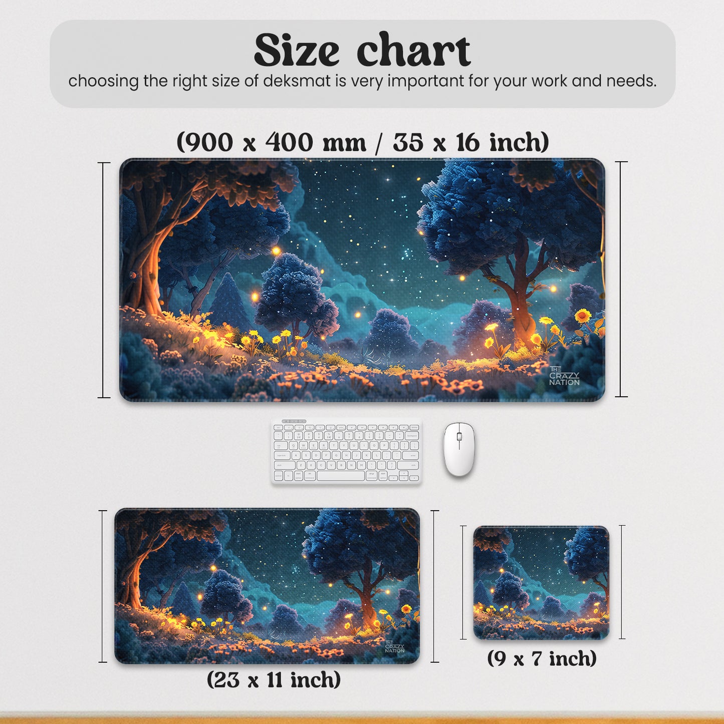 Twinkling Night Stiched Desk Mat