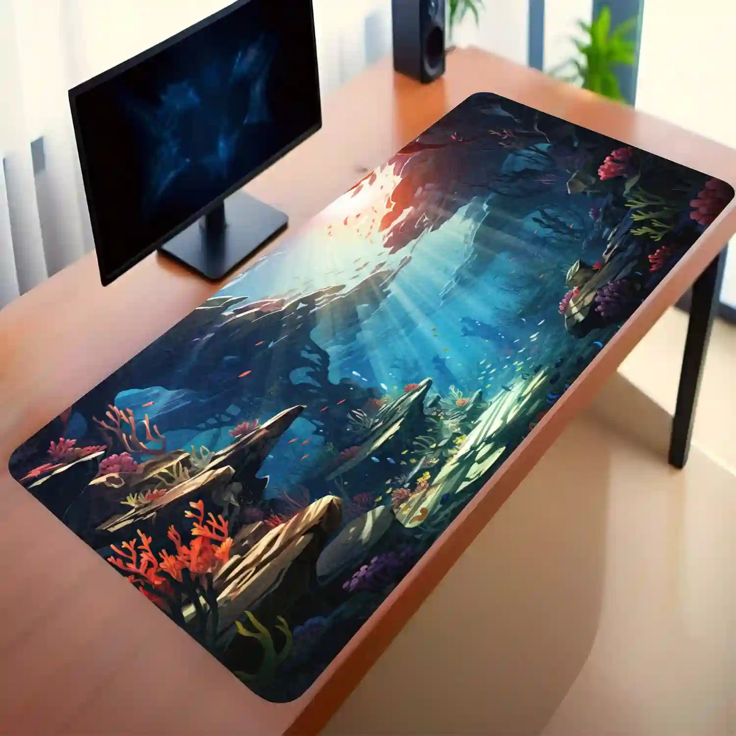 Sunlit Underwater Paradise Desk Mat