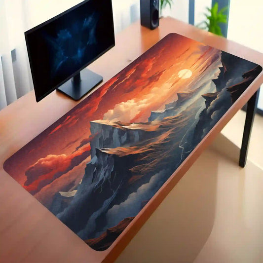 Majestic Mountain Sunset Desk Mat