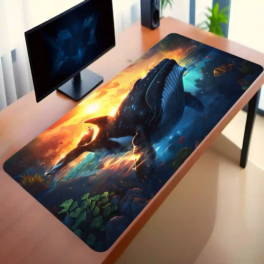 Sunset Whale Journey Desk Mat