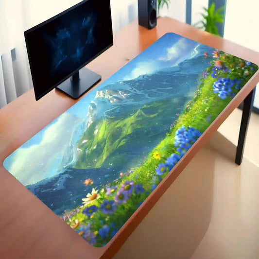 Serene Alpine Meadow Desk Mat