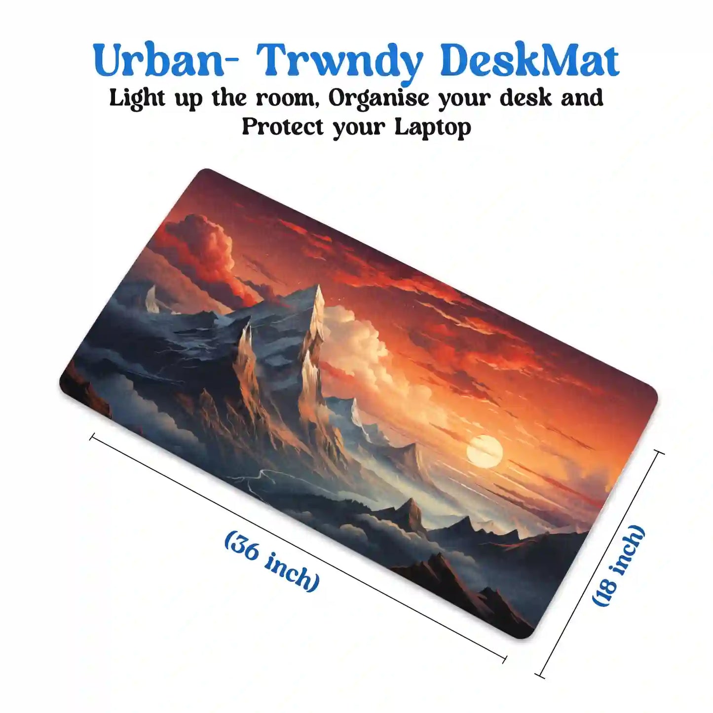 Majestic Mountain Sunset Desk Mat