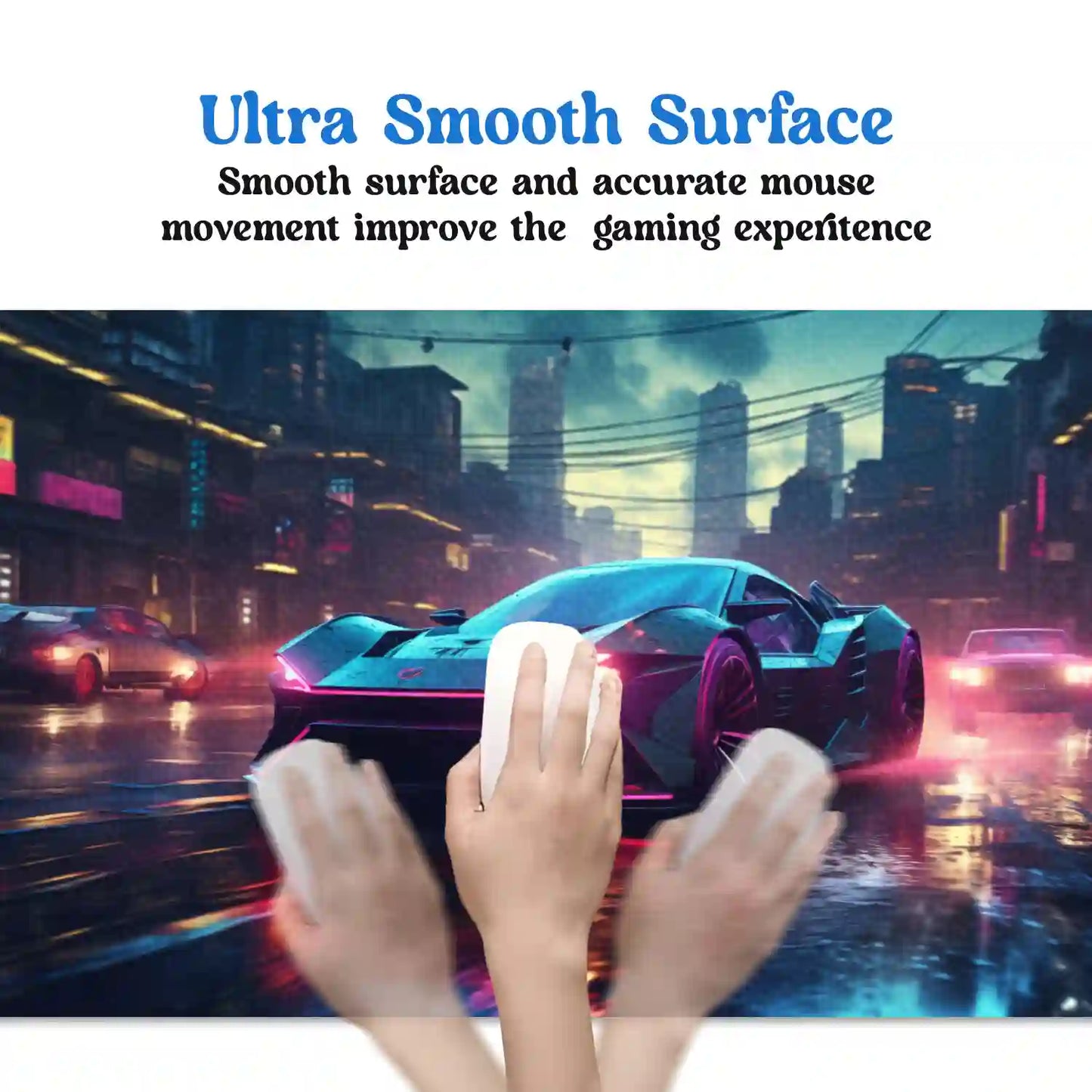 Neon Night Racer Desk Mat