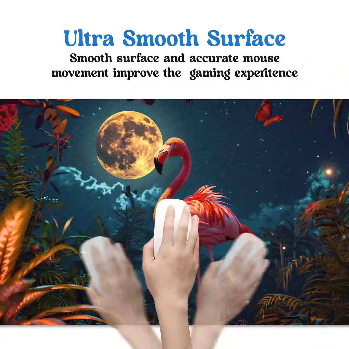 Moonlit Flamingo in Enchanted Jungle Desk Mat