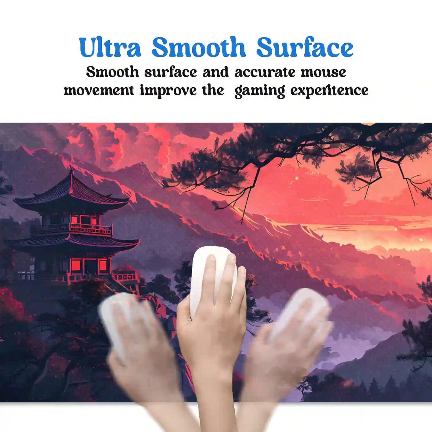 Tranquil Mountain Temple at Sunset Desk Mat