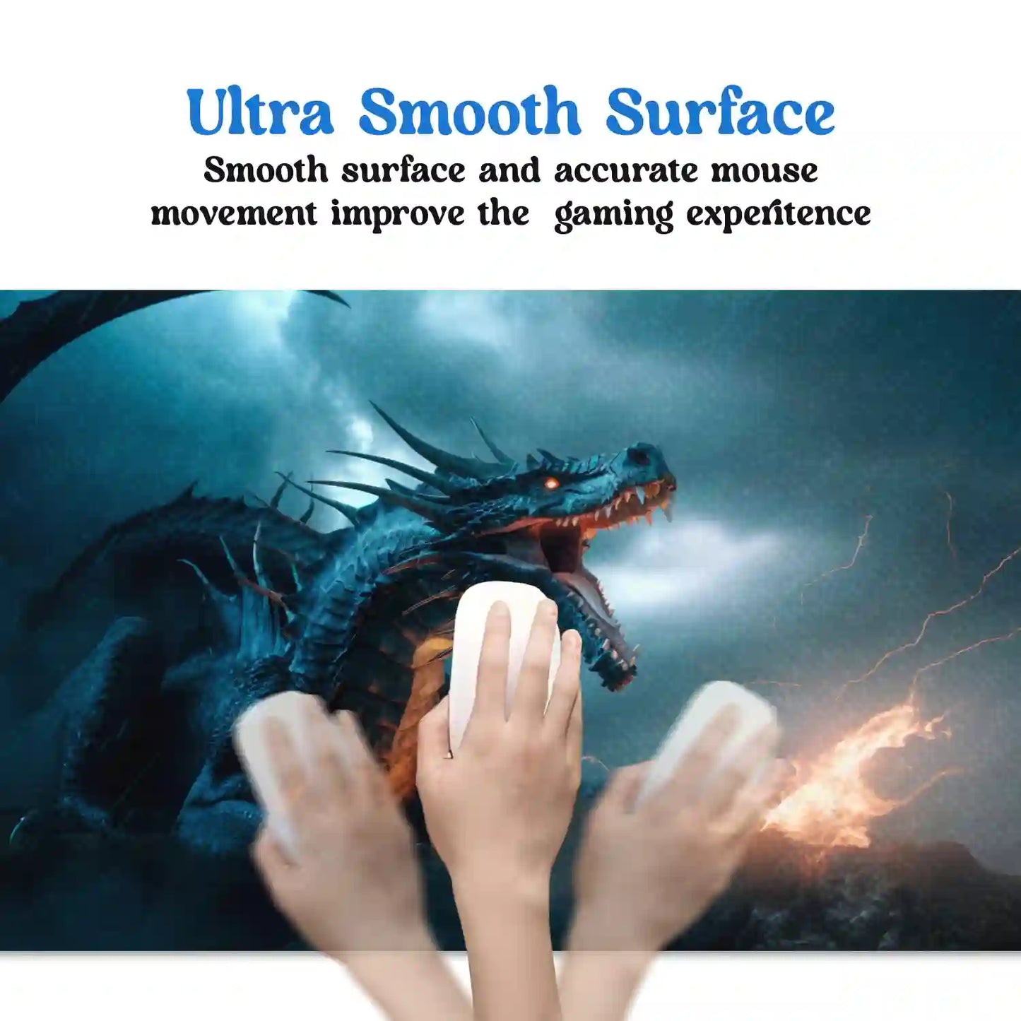 Fierce Dragon in Stormy Night Desk Mat