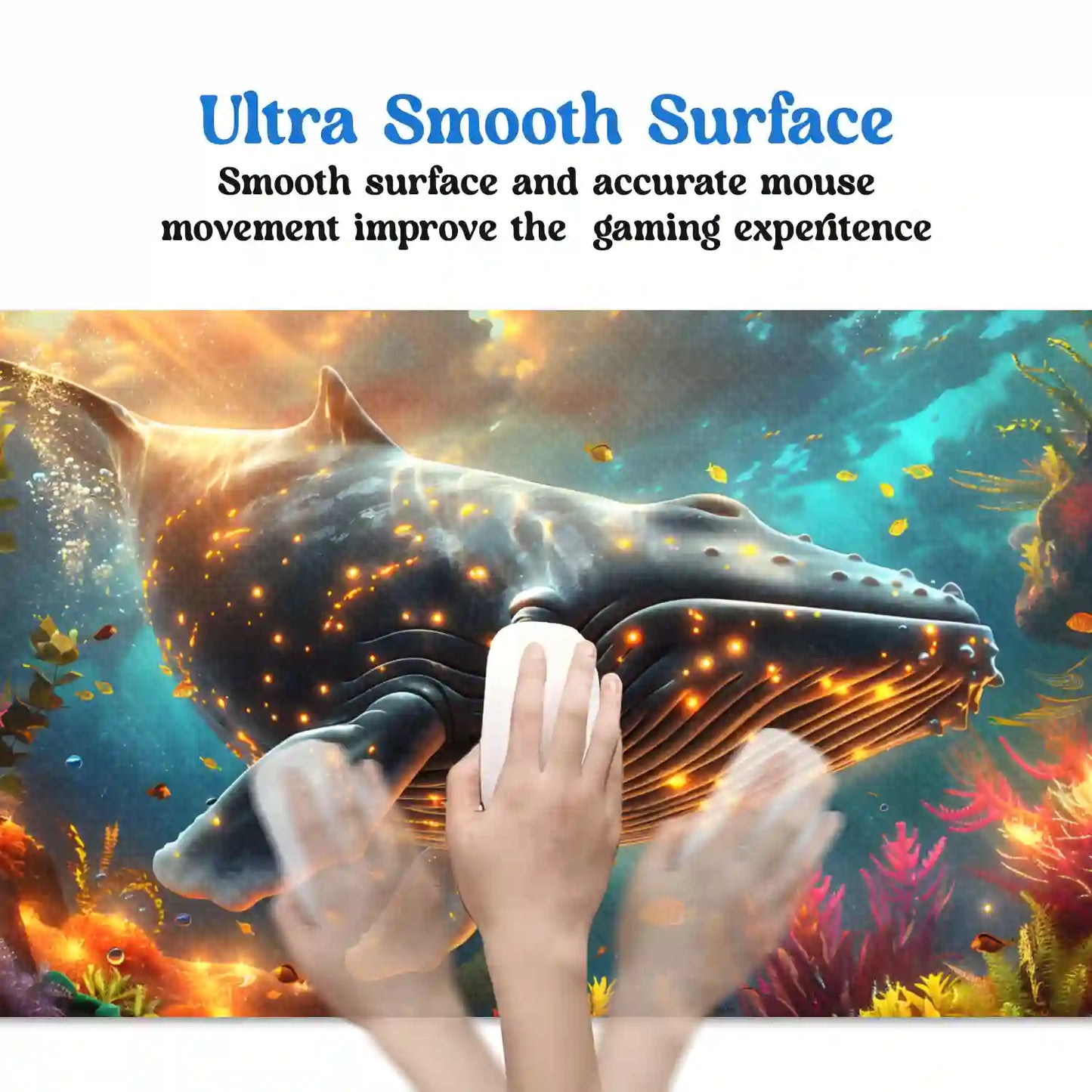 Enchanted Whale in Vibrant Reef Desk Mat