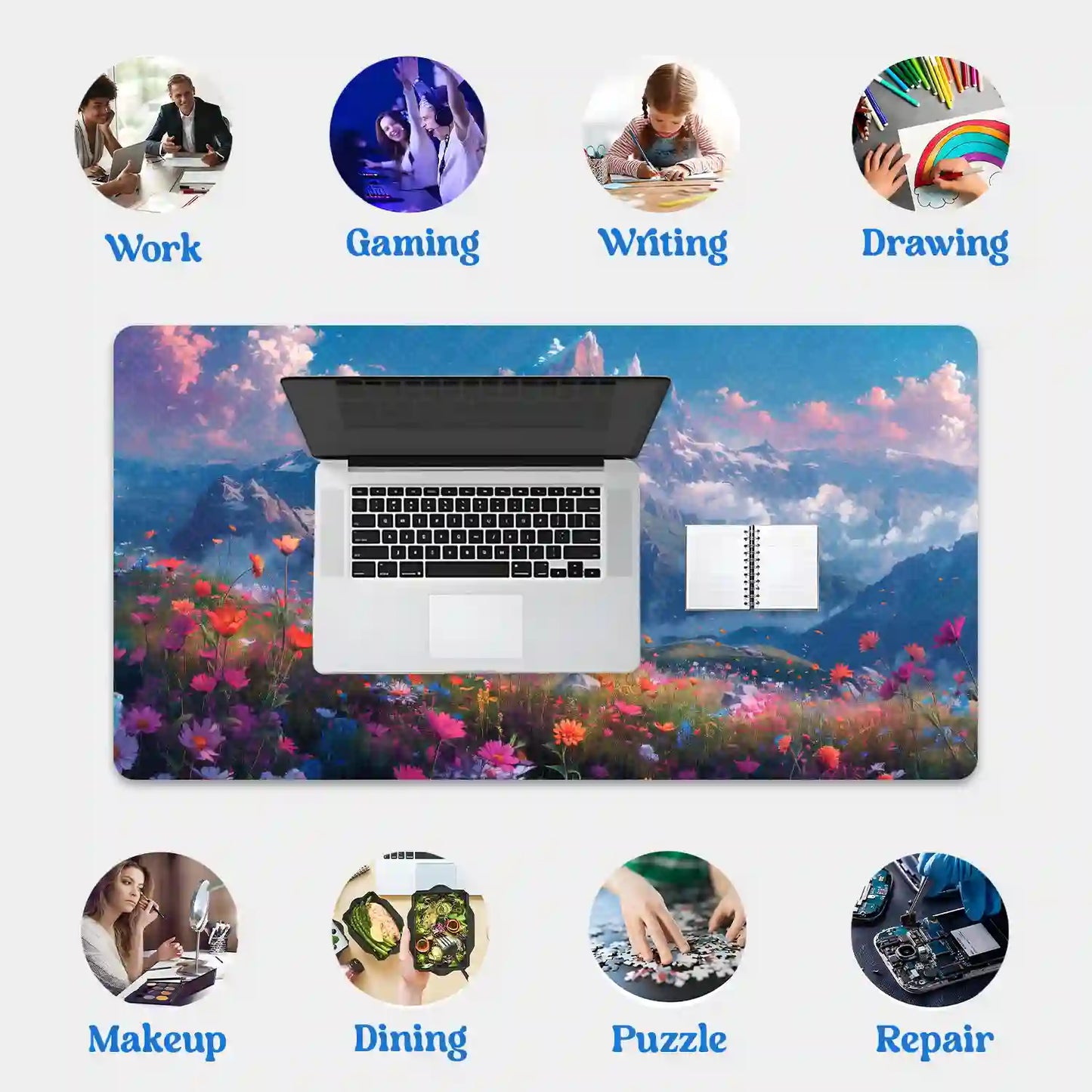 Majestic Mountain Bloom Desk Mat