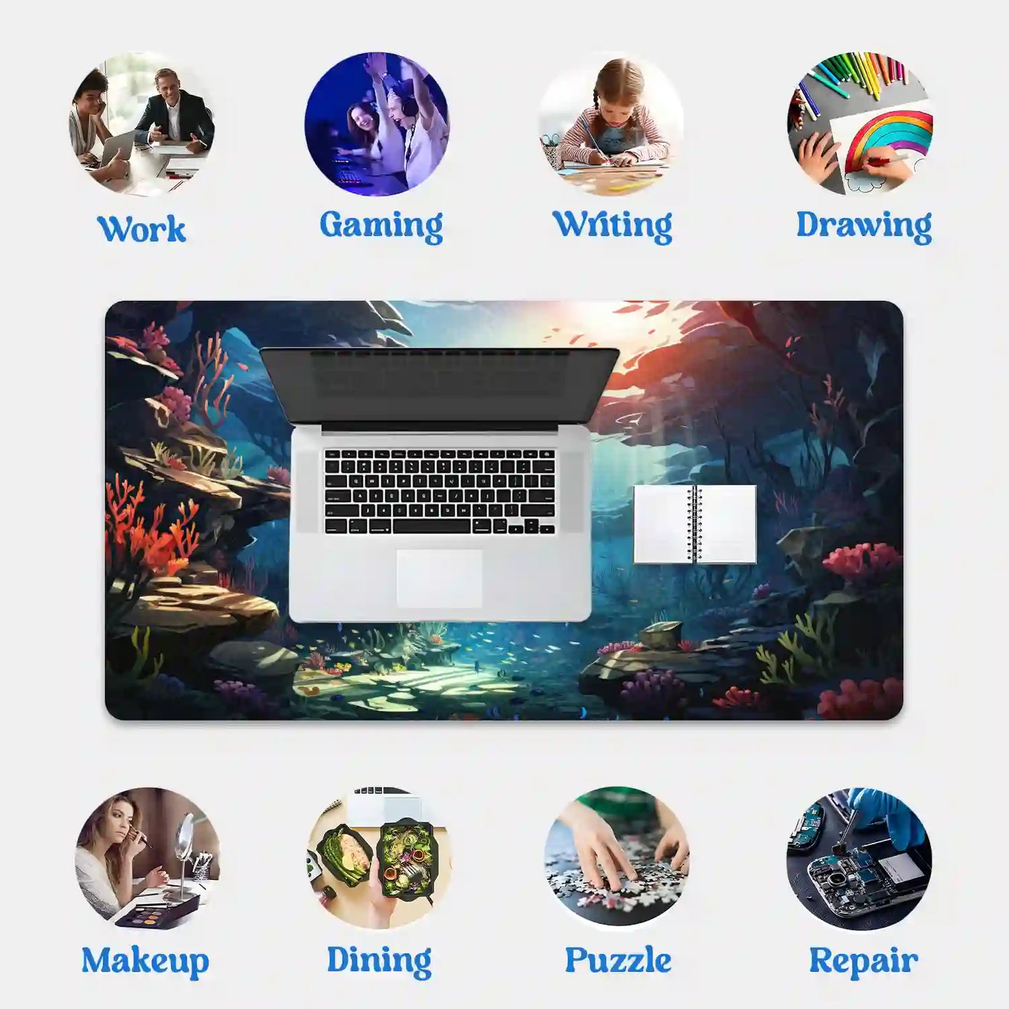 Sunlit Underwater Paradise Desk Mat