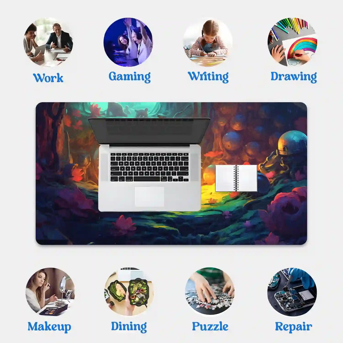 Neon Jungle Cat Desk Mat