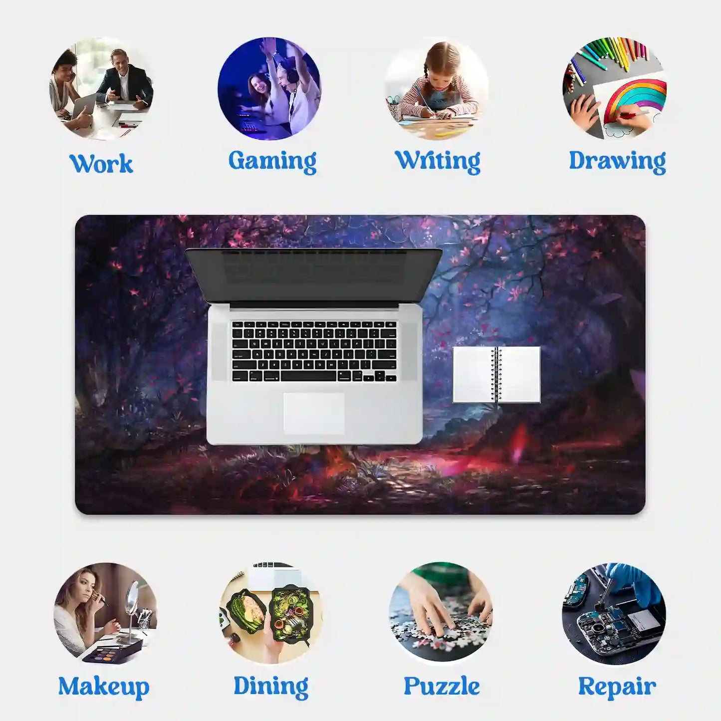 Enchanted Twilight Grove Desk Mat