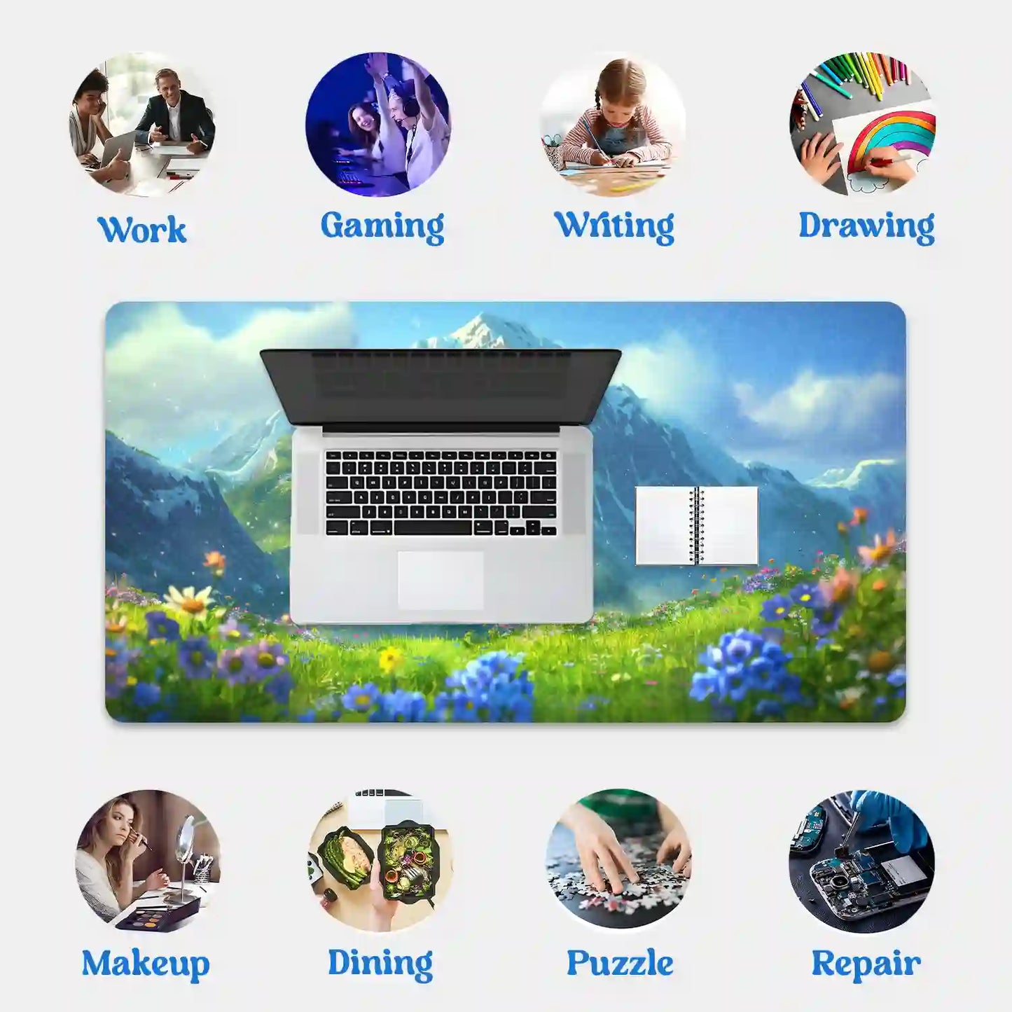 Serene Alpine Meadow Desk Mat