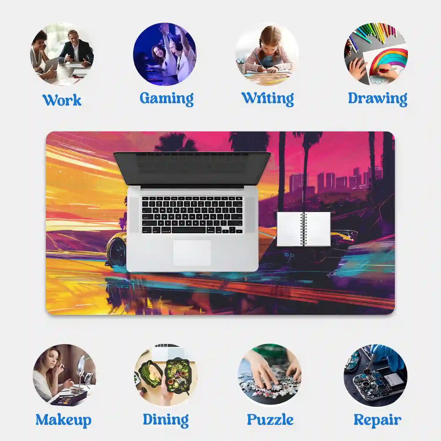 Sunset Drive: Futuristic Speed Desk Mat