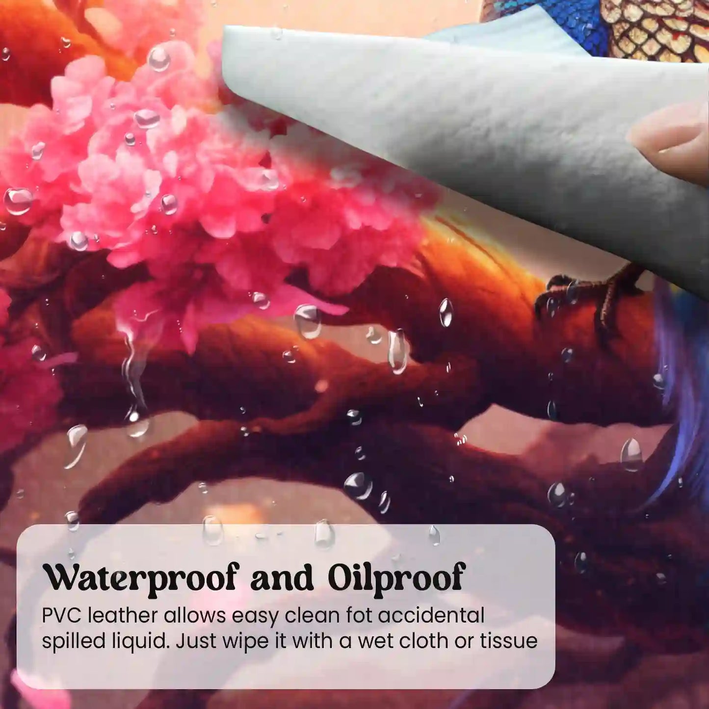 Majestic Peacock Amidst Blossoms Desk Mat