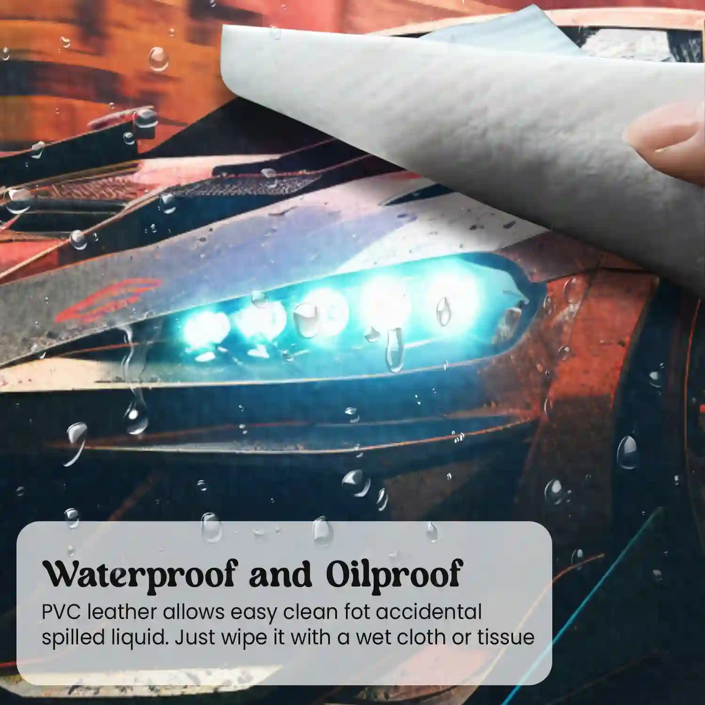 Futuristic Sports Car in Neon City Desk Mat