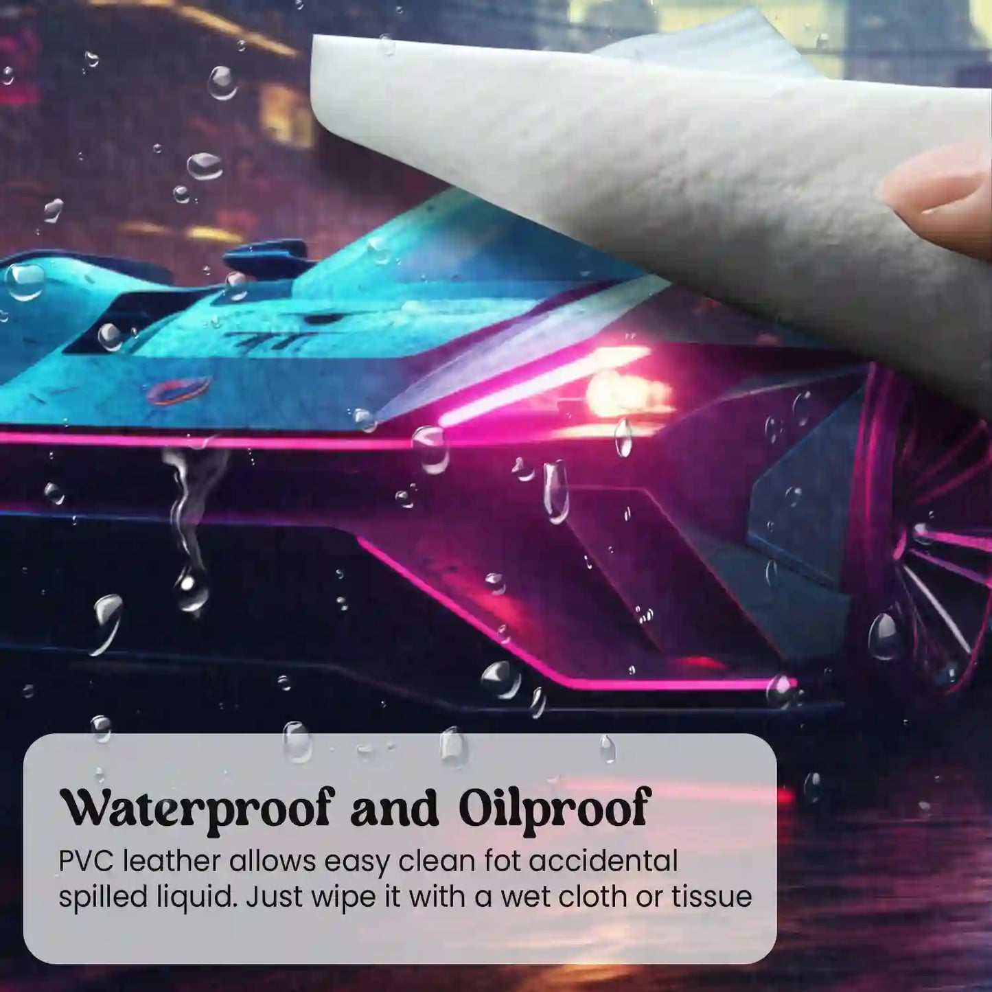 Neon Night Racer Desk Mat