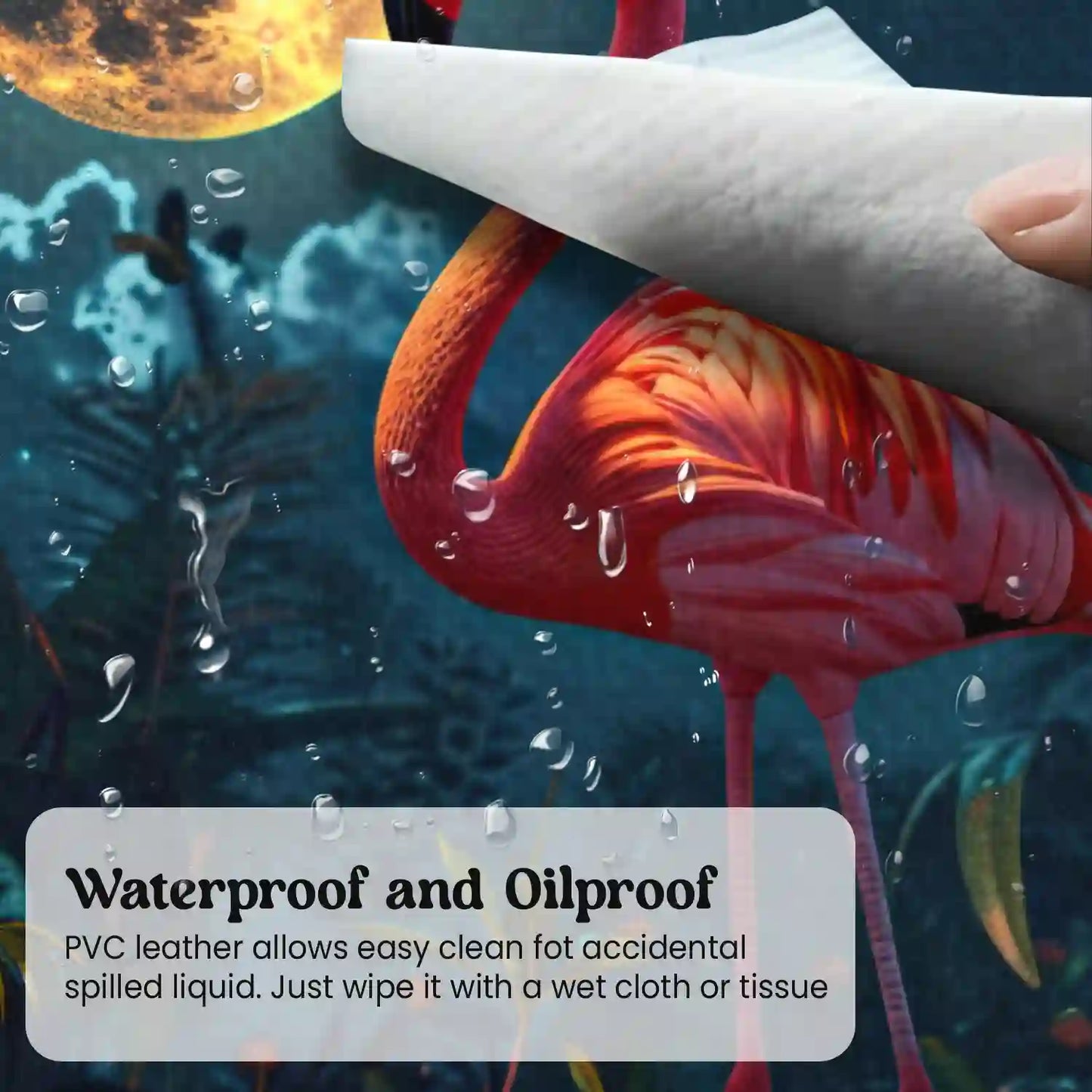 Moonlit Flamingo in Enchanted Jungle Desk Mat