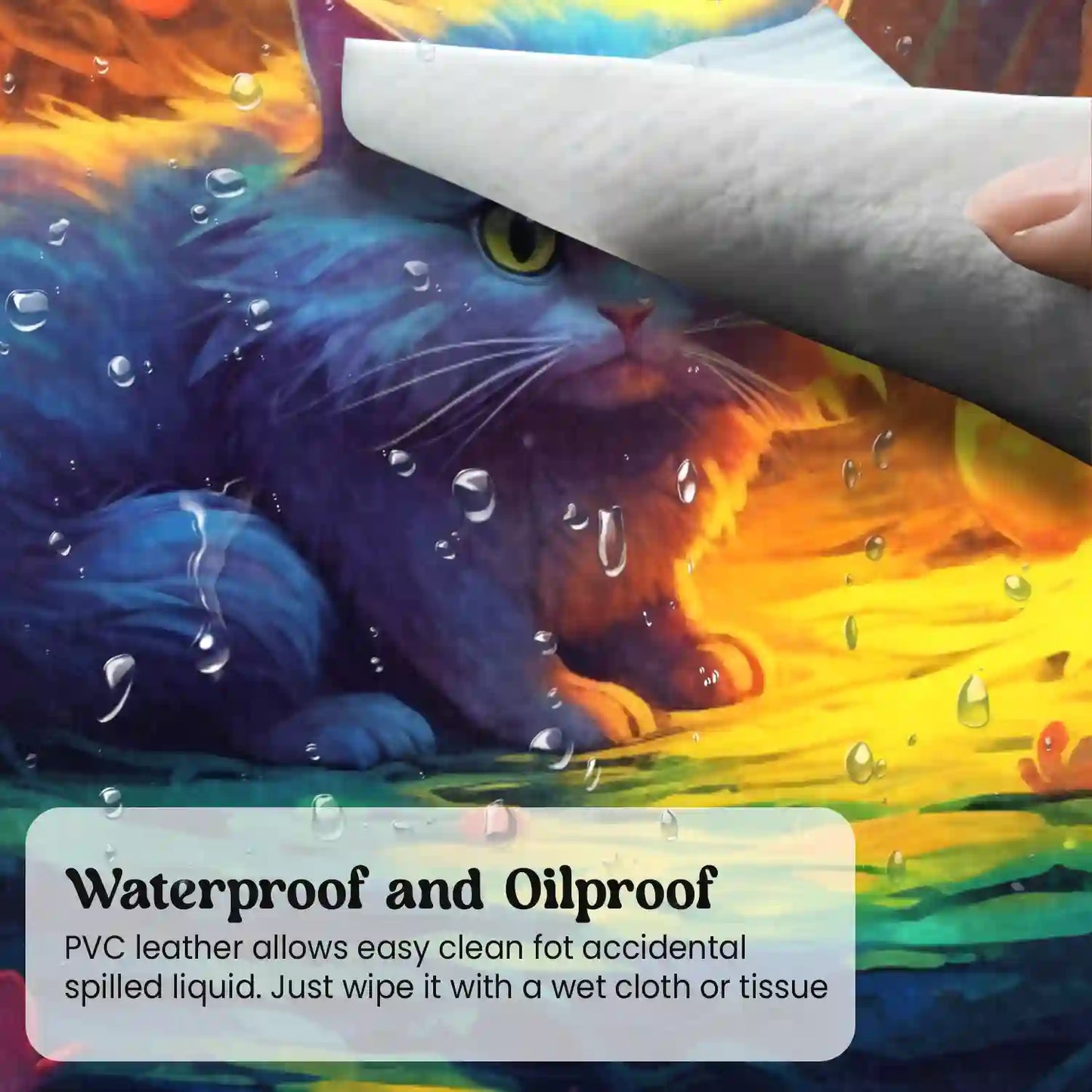 Neon Jungle Cat Desk Mat