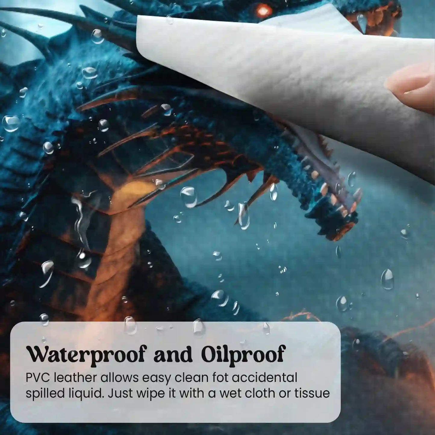 Fierce Dragon in Stormy Night Desk Mat