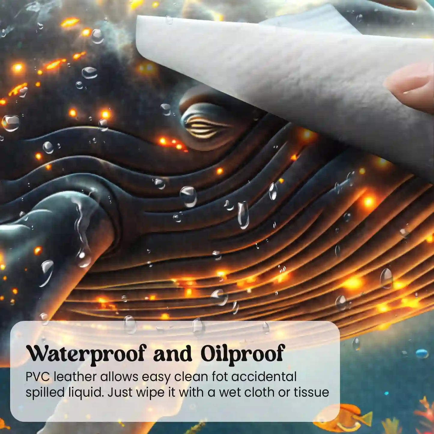 Enchanted Whale in Vibrant Reef Desk Mat