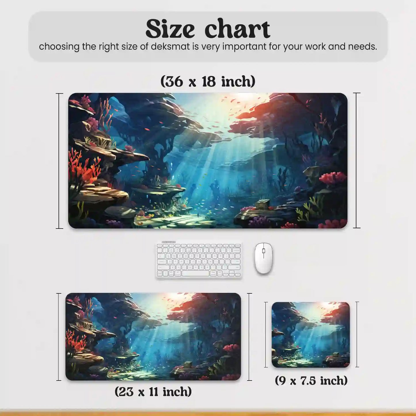 Sunlit Underwater Paradise Desk Mat