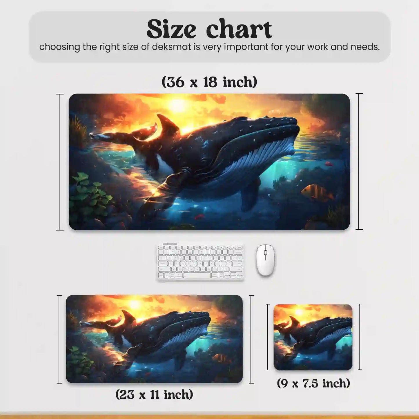 Sunset Whale Journey Desk Mat