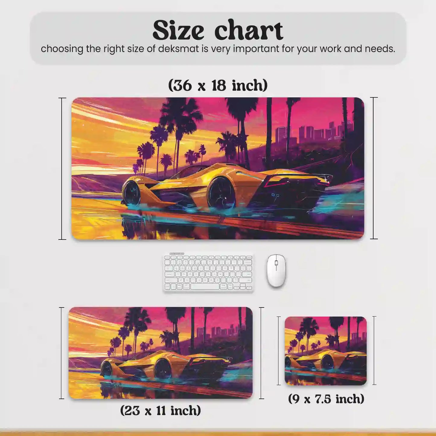 Sunset Drive: Futuristic Speed Desk Mat