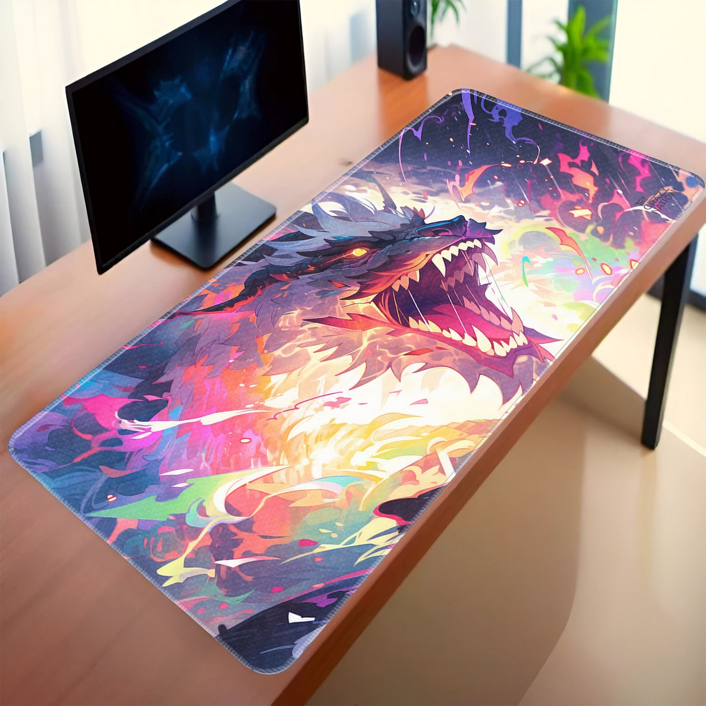 Fiery Dragon’s Roar Stiched Desk Mat