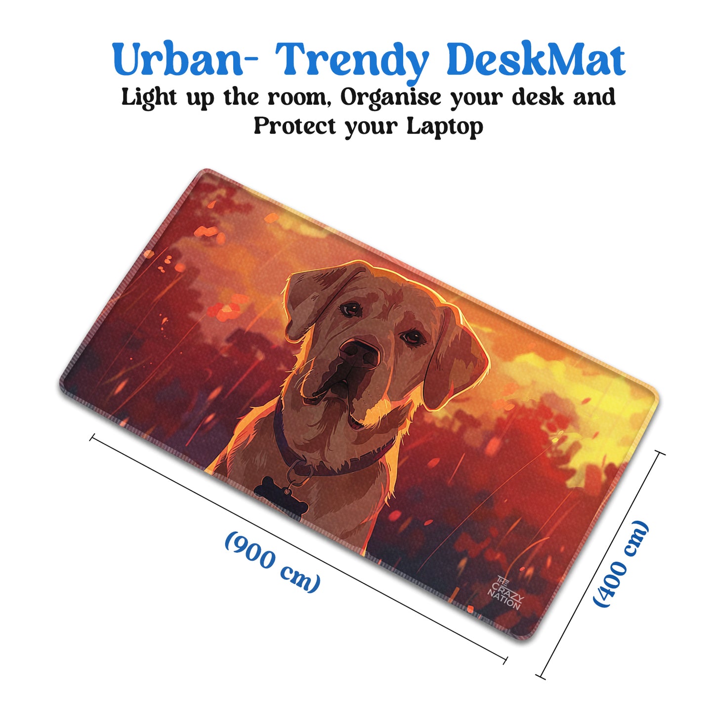 Golden Retriever at Sunset Stiched Desk Mat