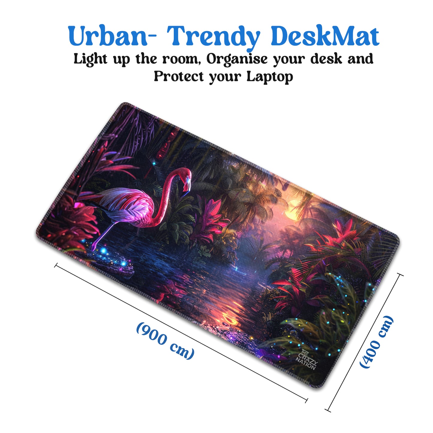 Enchanted Flamingo Oasis Stiched Desk Mat