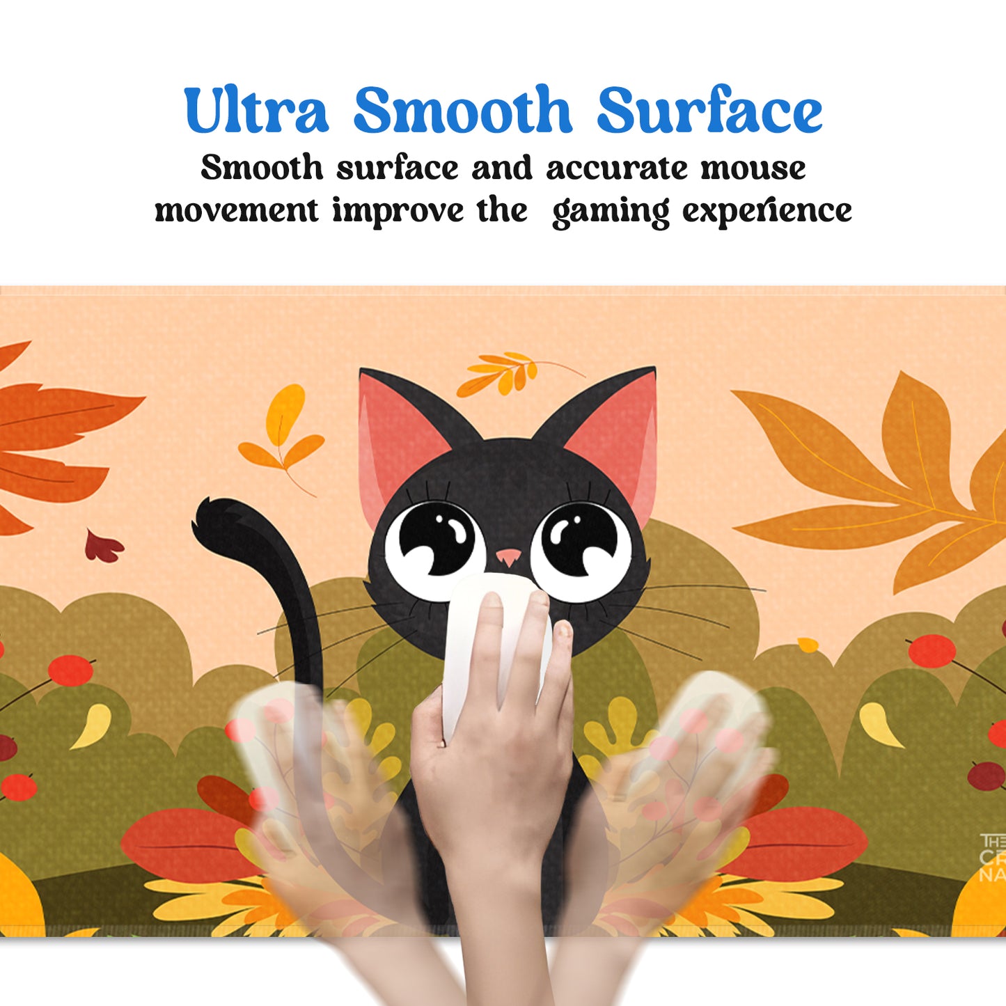 Autumn Cat Delight Stiched Desk Mat