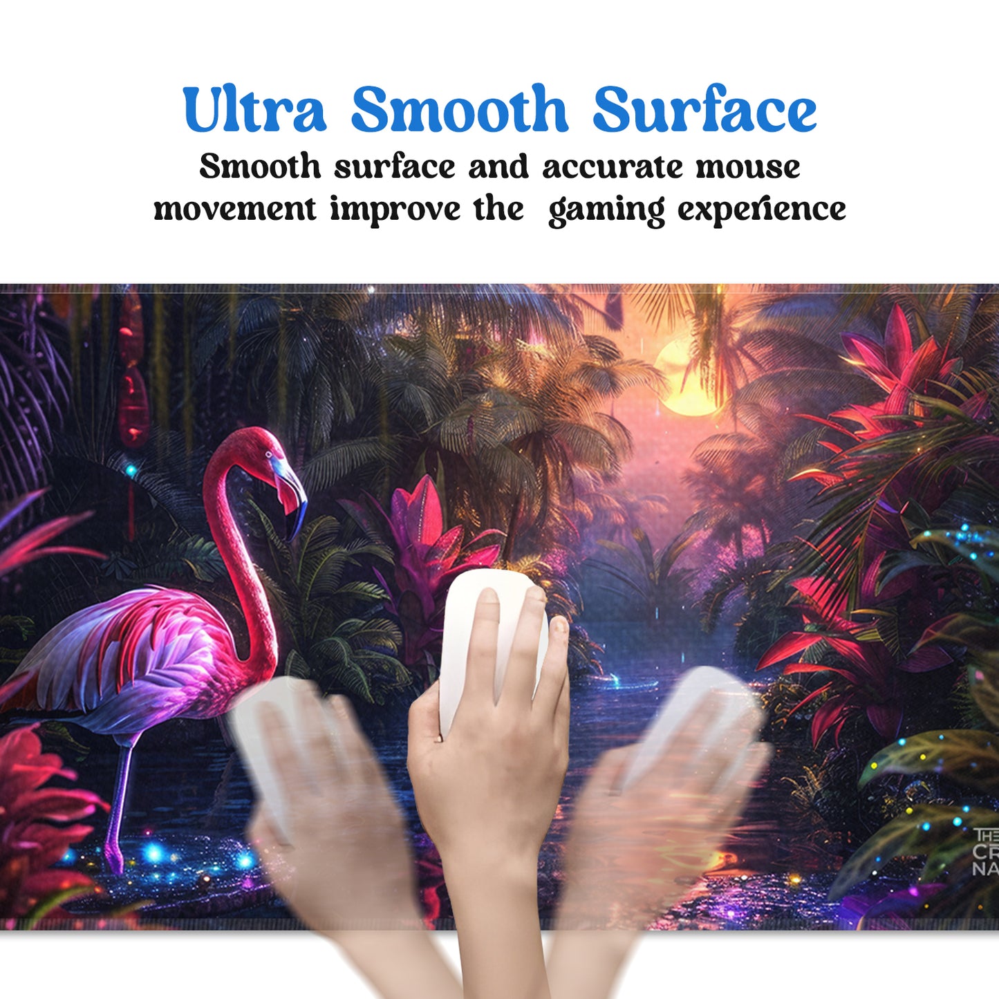 Enchanted Flamingo Oasis Stiched Desk Mat