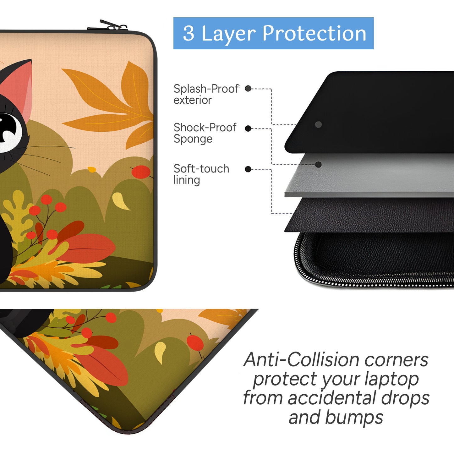 Autumn Cat Delight Laptop Sleeve
