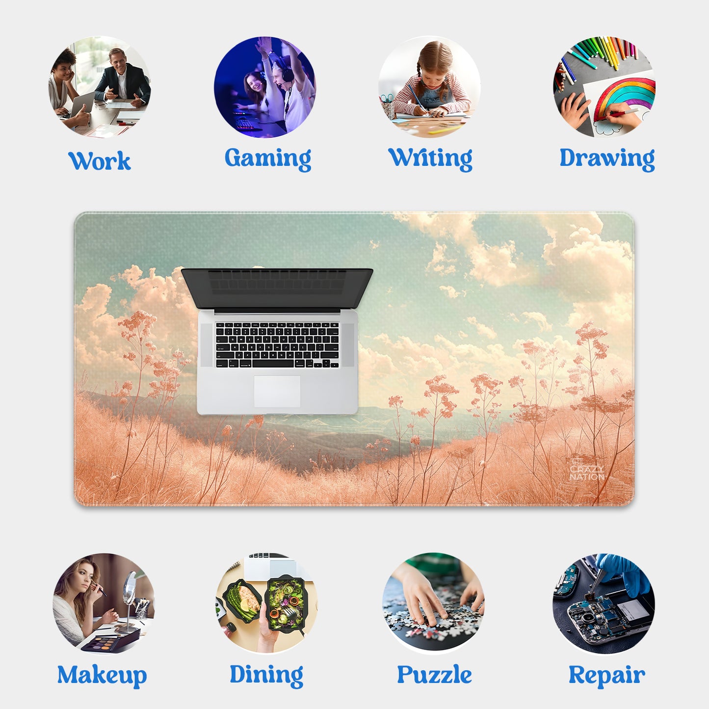 Tranquil Meadow Stiched Desk Mat