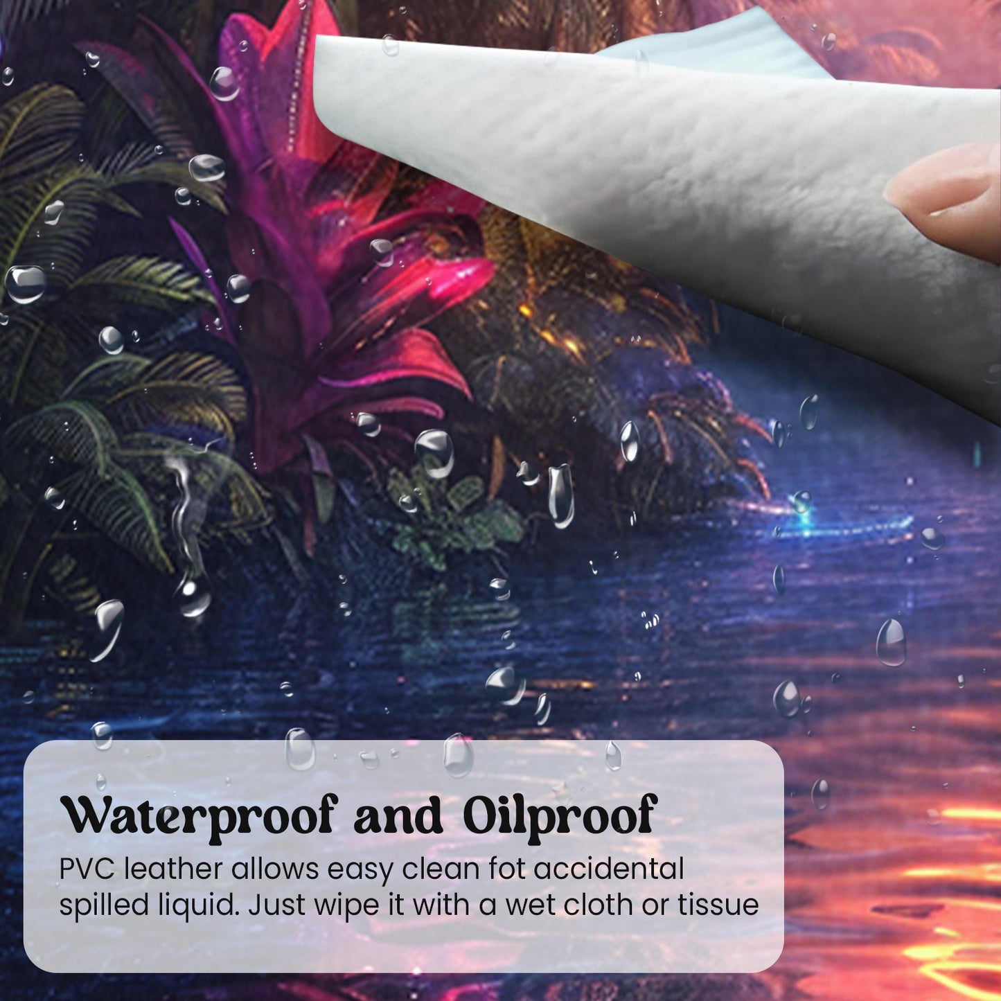 Enchanted Flamingo Oasis Stiched Desk Mat