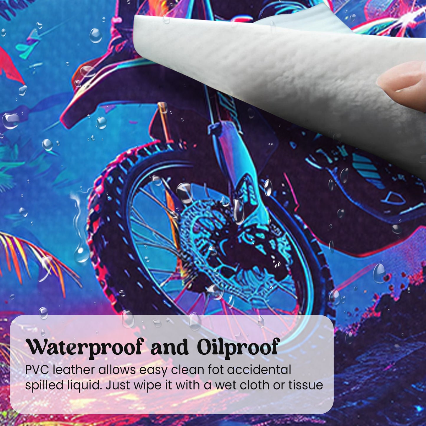 Neon Jungle Ride Stiched Desk Mat