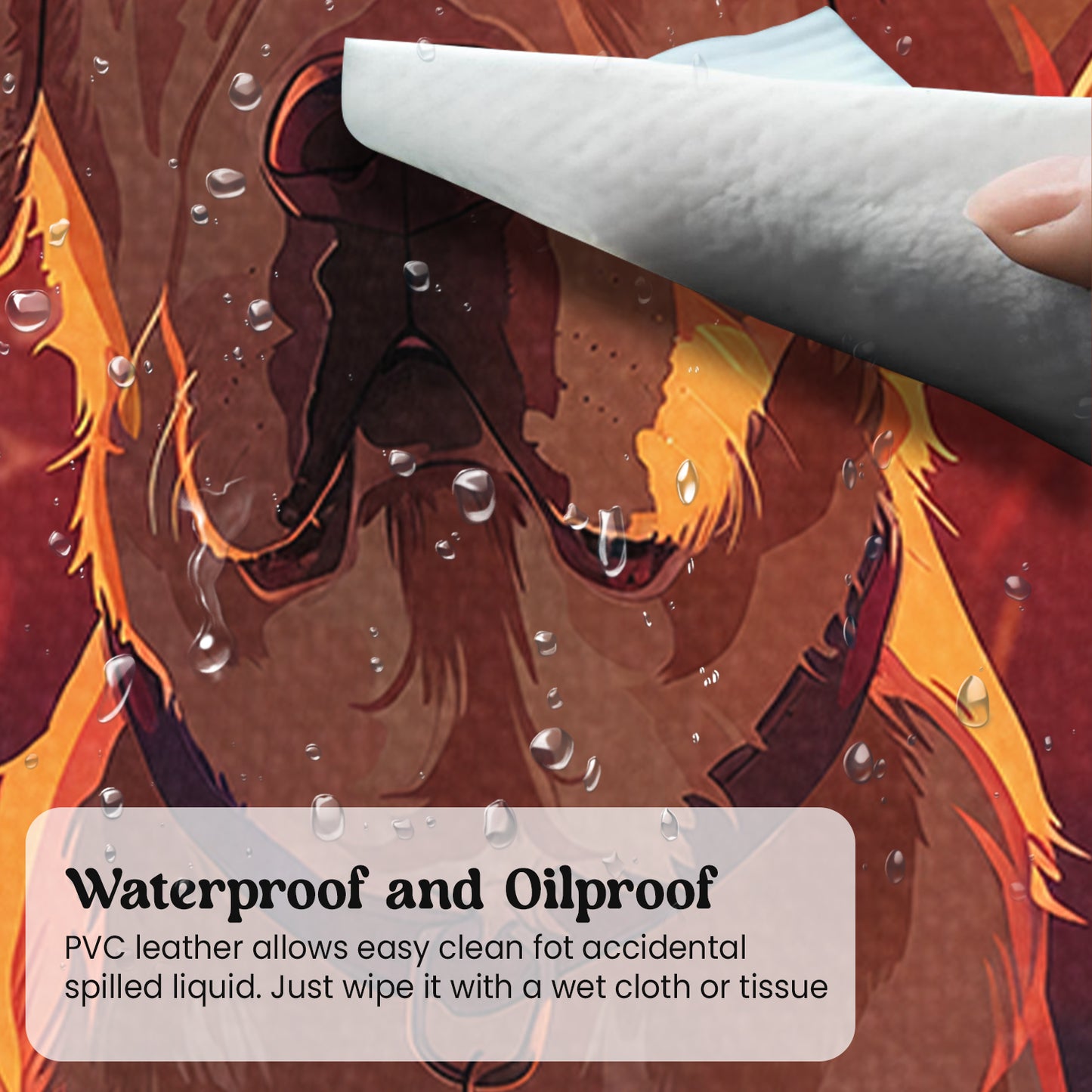 Golden Retriever at Sunset Stiched Desk Mat