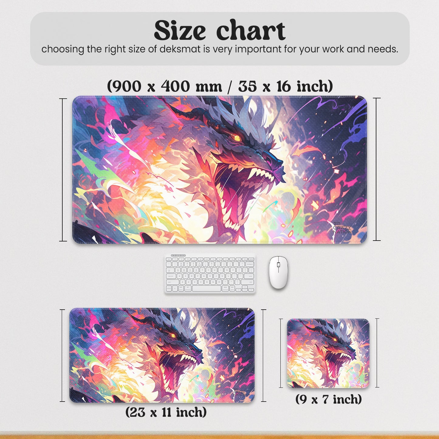 Fiery Dragon’s Roar Stiched Desk Mat