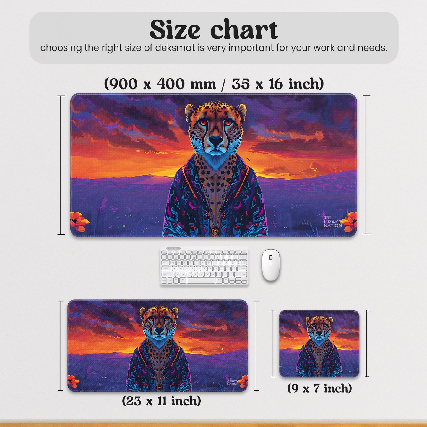 Zen Cheetah at Dusk Stiched Desk Mat