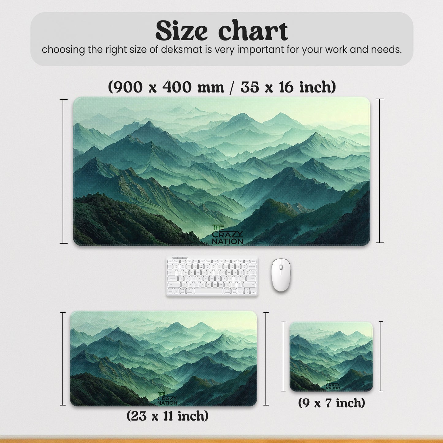 Green Forest Stitched Desk Mat