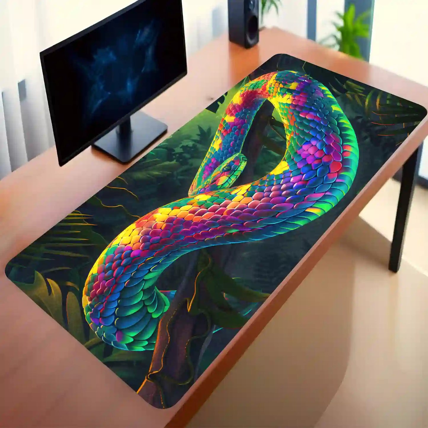 Vibrant Jungle Serpent Desk Mat